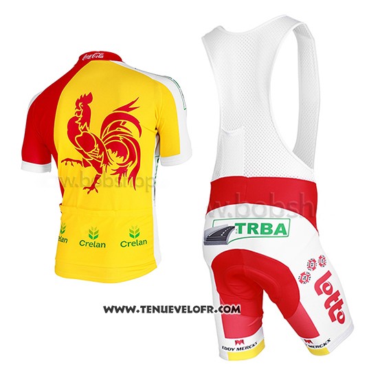 2013 Maillot Ciclismo Wallonie Bruxelles Jaune et Rouge Manches Courtes et Cuissard